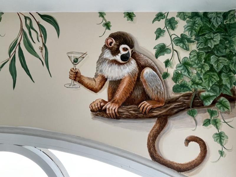 The Martini-Drinking Monkey mural in London